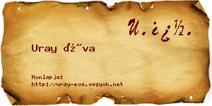 Uray Éva névjegykártya